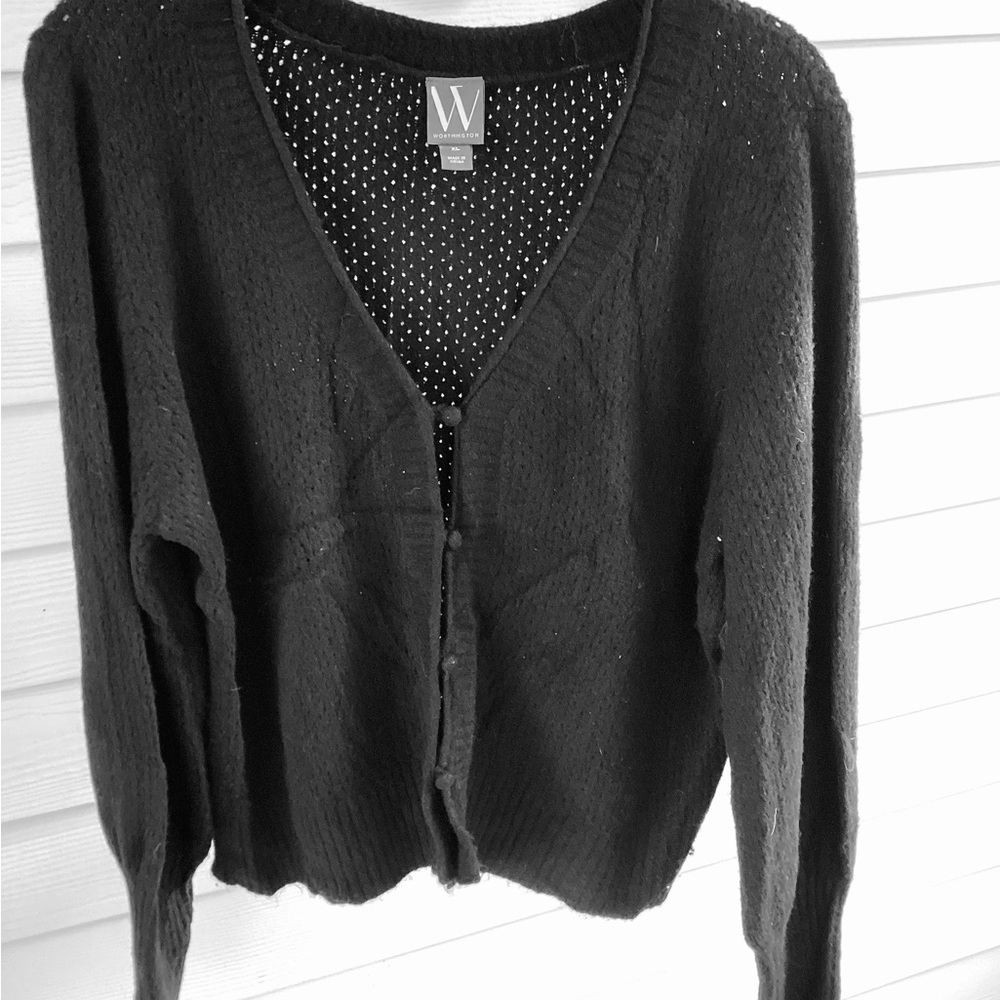 Worthington Women's Black Cardigan Sweater